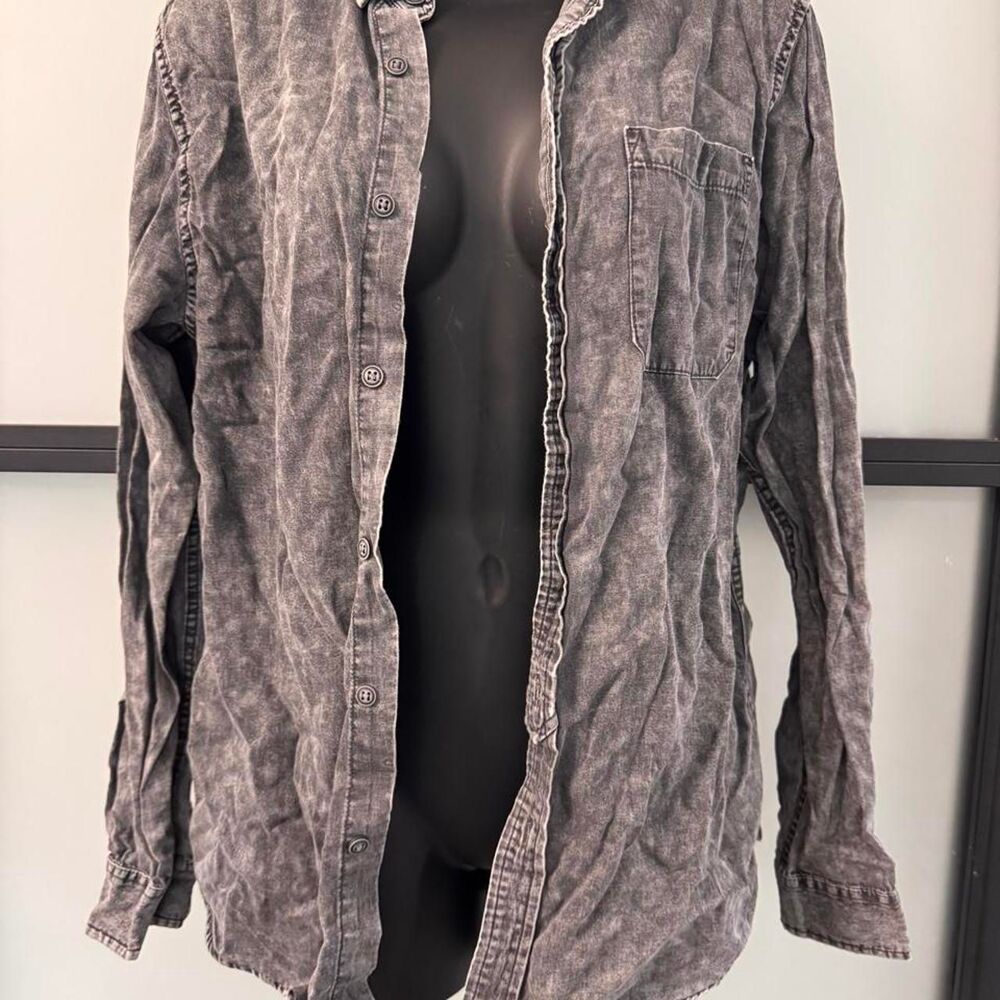 Massimo Supply Co. Grey Washed Cotton Shirt – Size S